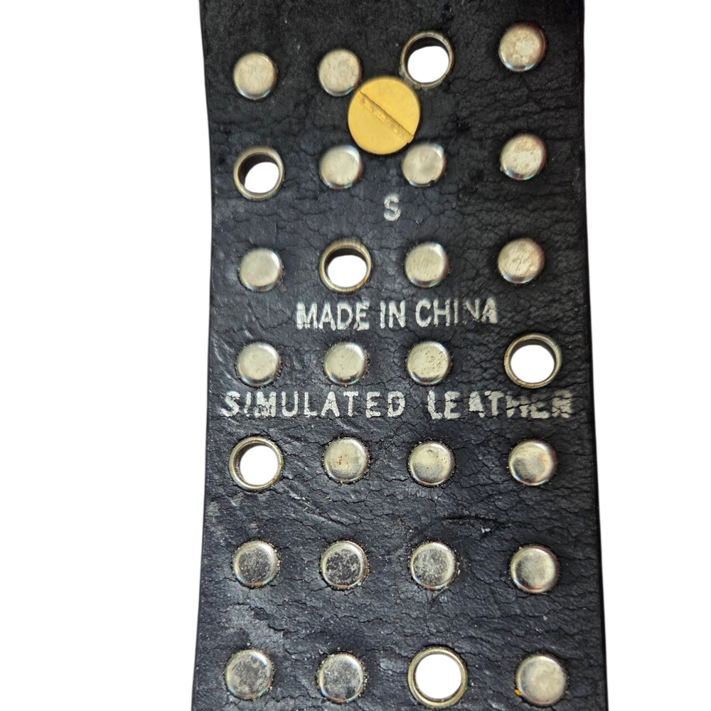 Gap Leather Cuff Bracelet & Black Studded Vegan Leather Cuff Bracelet Set of 2 - Picture 5 of 9